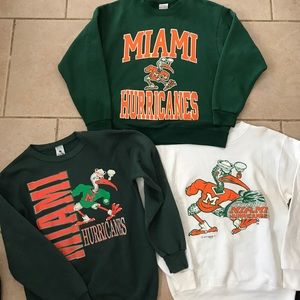 Vintage 90’s Miami Hurricanes crewnecks Large